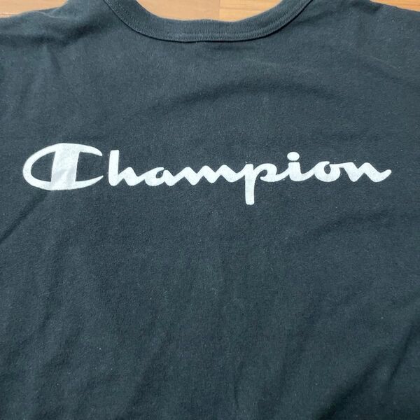 Champion チャンピオン ブラック ロゴ 半袖Tシャツ