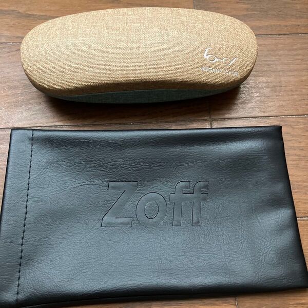 メガネケース Zoff 眼鏡市場 ブラック ベージュ&グリーン 2点