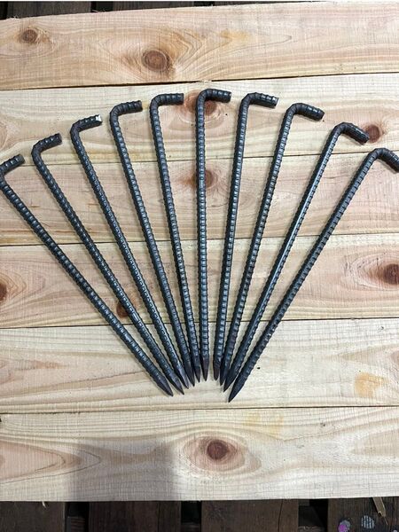【無塗装】鉄の杭10mm×300mm 10本セット