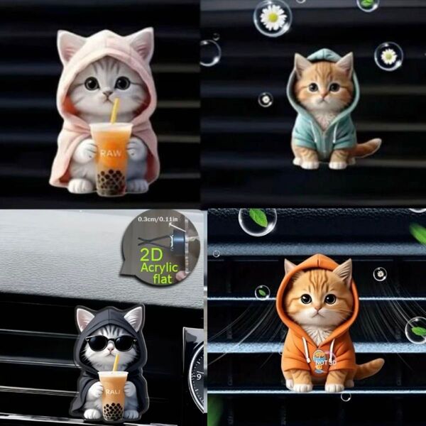 【車用芳香剤】 4個 猫 アクセサリー オーナーズグッズ インテリア カー用品
