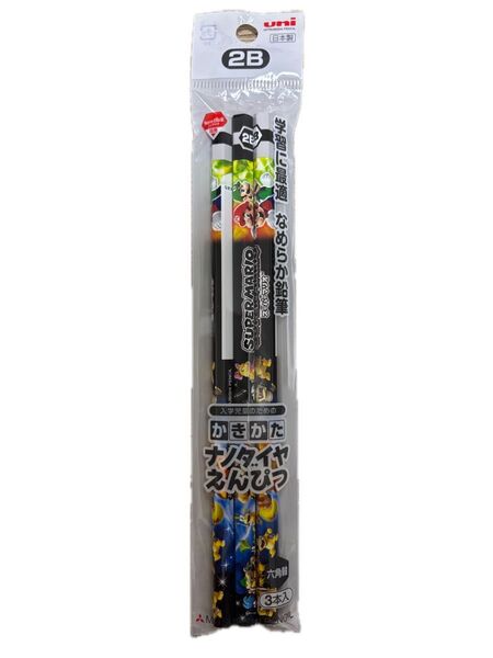 ☆新入学アイテム☆キャラクターの書き心地 プレミアムスーパーマリオ鉛筆2B 3本パック
