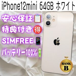 iPhone12mini 64GB ホワイト SIMフリー バッテリー100%