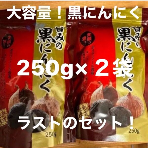 めちゃくちゃたっぷり大容量!黒にんにく 250g×2袋 ラストのセット!!