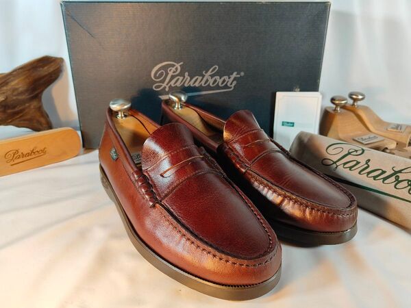 【極美品】PARABOOT フランス製 高級本革コルシカコインローファー 正規品