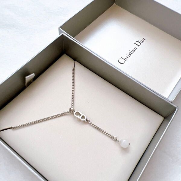 Christian Dior シルバーチェーンネックレス CDロゴ