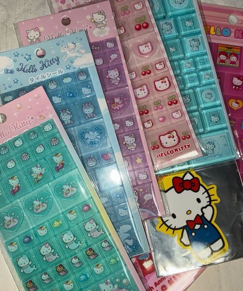 ハローキティ タイル他シールまとめうり