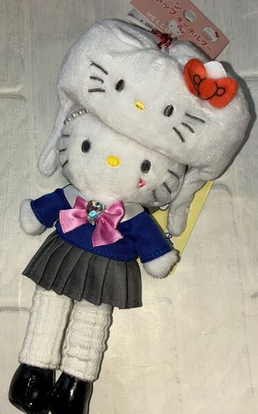 ハローキティ ぬいぐるみ マスコット 制服 、帽子キーホルダー