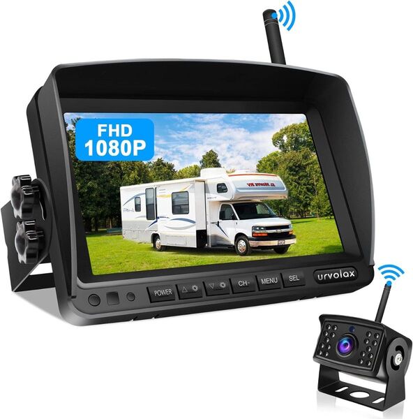 ワイヤレス バックモニター 7インチ1080P高画質 12/24V トラック バス 対応 ワイヤレスバックカメラセット 無線