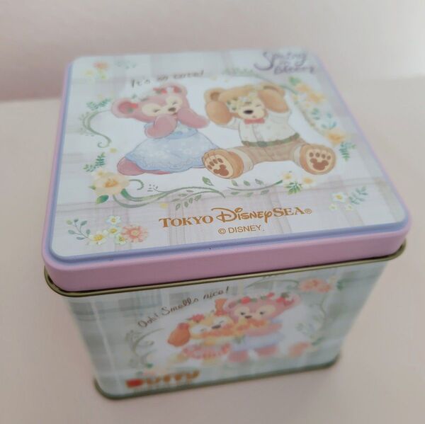 ディズニーシー スプリングブルーム チョコレート缶 ダッフィー シェリーメイ お菓子缶 TDS