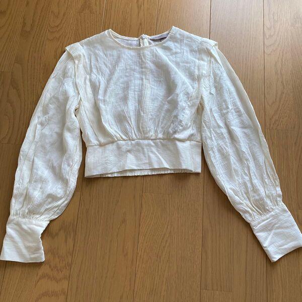 H&M レディース ブラウス 長袖 トップス XS 155 春物 生成り クリーム色