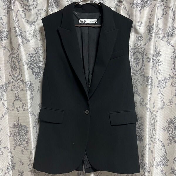 ZARA ブラック ノースリーブジャケット ボタン ベスト S