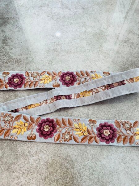 インド刺繍リボン リボン1m ハンドメイド ヘアアクセサリー ポーチ