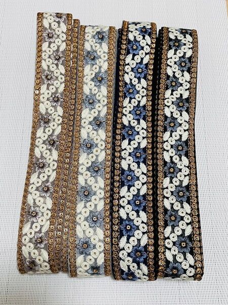 インド刺繍リボン お好きなリボン1m ハンドメイド ヘアアクセサリー ポーチ