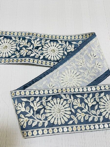 インド刺繍リボン リボン1m ハンドメイド ヘアアクセサリー ポーチ