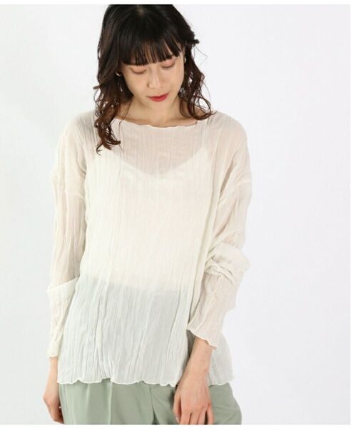 LOWRYS FARM シアーワッシャープリーツLS ローリーズファーム シャツ/ブラウス