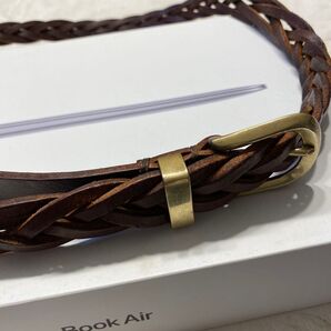 HALCYON イギリス製 ハルシオン編み込みレザーベルト 95 belt