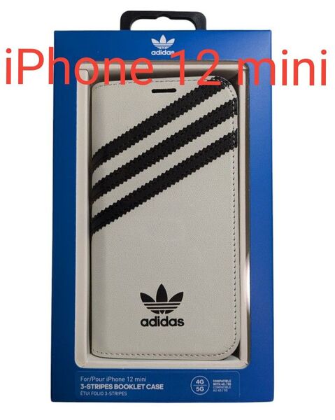 adidas iPhone 12 Mini 手帳型スマホケース TPU SAMBA サンバ ホワイト 42247EX7903