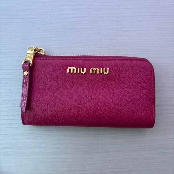 miumiu コインケース 小銭入れ レザー ピンク ミュウミュウ
