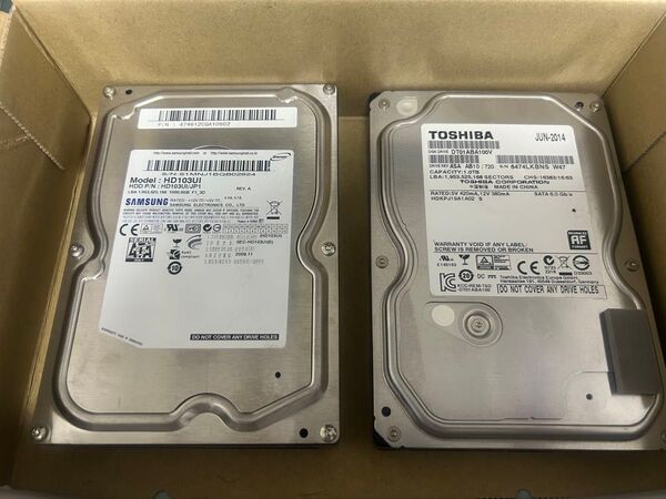 1 SAMSUNG/TOSHIBA HDD 1TB 2個セット 1個だけ健康状態注意