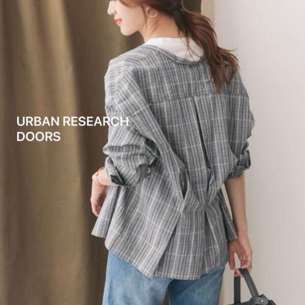 URBAN RESEARCH DOORS チェックウエストマークシャツジャケット アーバンリサーチ