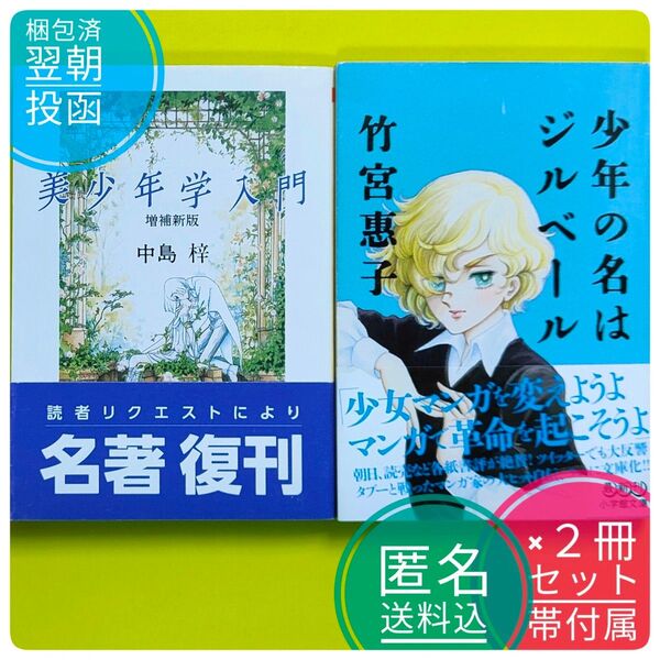 【まとめ割】【本体美品】 2冊セット 美少年学入門 中島梓 少年の名はジルベール 竹宮惠子 帯付き ボーイズラブ BL 付録 小説
