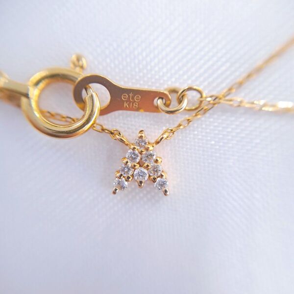ete エテ K18 ダイヤモンド ネックレス A イニシャル 0.04ct