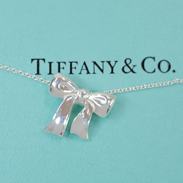 TIFFANY & Co. ティファニー リボン シルバー ネックレス 925 ペンダント 新品仕上げ