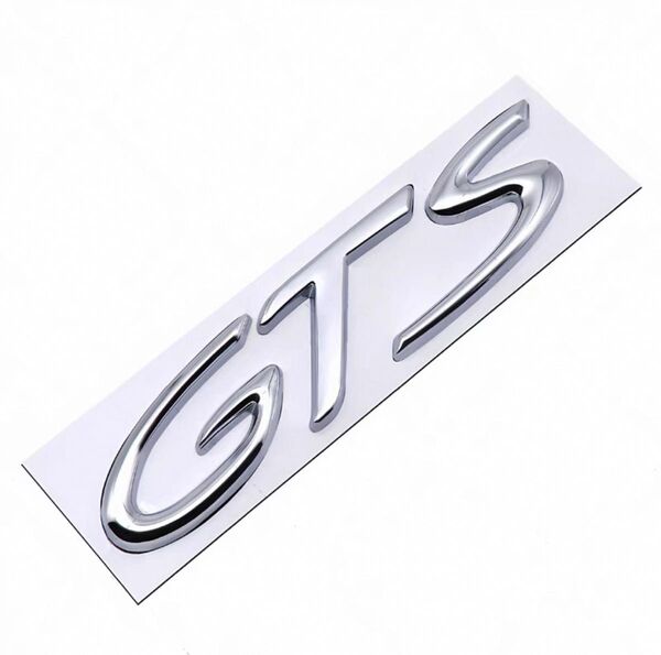 3Dメタル GTS エンブレム ステッカー ポルシェ用 パナメーラ ケイマン カイエン ドレスアップデカール(シルバー)