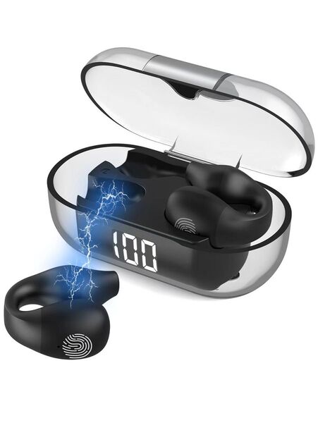 Bluetooth5.3空気伝導ワイヤレスイヤホン イヤーカフ型HIFI音質オープンイヤーENCハイレゾ 通話 AAC/SBC対応