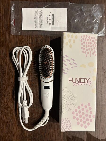 ヘアアイロン ヒートブラシ ブラシ 【超高濃度マイナスイオン】ストレートアイロン ミニブラシ 中古
