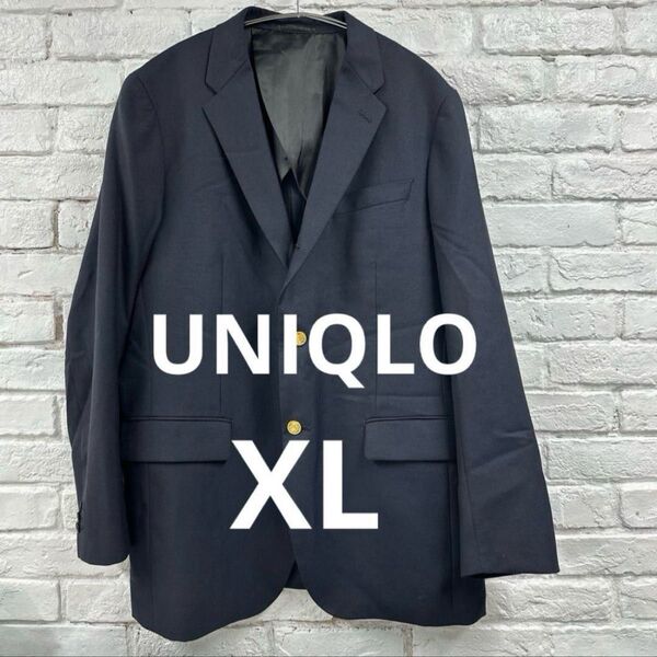 【訳あり】ユニクロ UNIQLO テーラードジャケット XL 180cm 紺ブレ