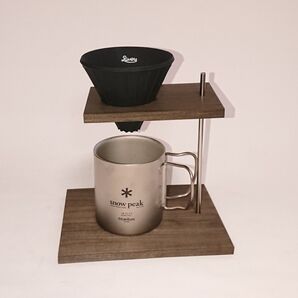【高さ調節自由】コーヒードリッパースタンド エボニー【組立簡単、収納コンパクト】