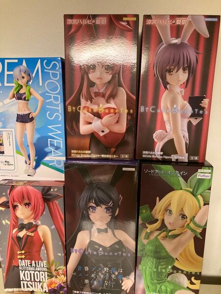 BiCute Bunnies Figure 長門有希 朝比奈みくる 桜島麻衣 リーファ レム スポーツウェア 五河琴里 6体