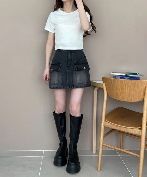【S】WEGO コンパクトリブT ショート丈 トップス