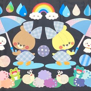 6月 壁面飾り 梅雨 雨の日さんぽ