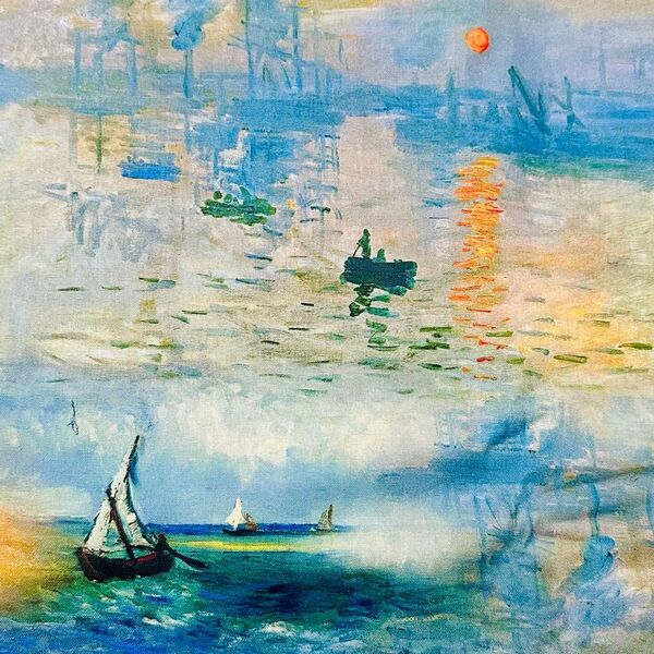 【感謝SALE】110x1M☆可愛い油絵柄 綿100%シーチング生地