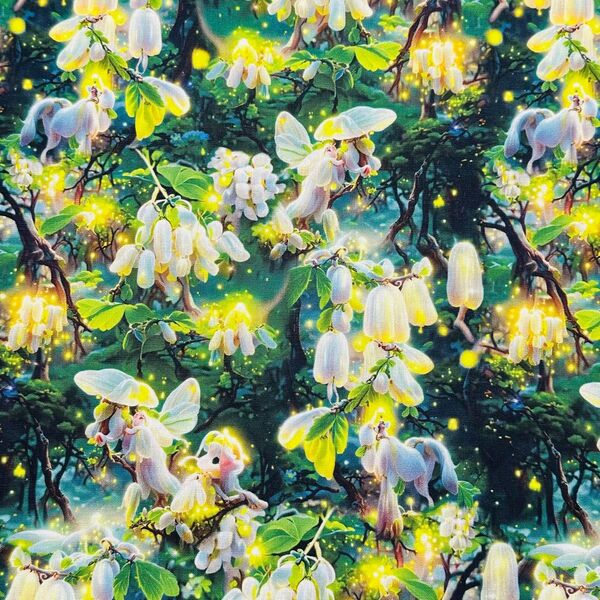 【感謝SALE】☆幻のお花柄 綿100%シーチング生地 110x1M