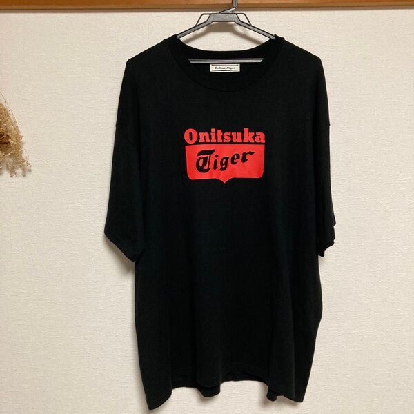 【Onitsuka Tiger】OVERSIZE LOGO TEE Tシャツ Lサイズ 黒 BLACK