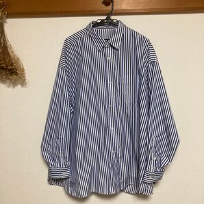 【美品】Freshservice フレッシュサービス コーポレートレギュラーカラーシャツ フリーサイズ ストライプシャツ