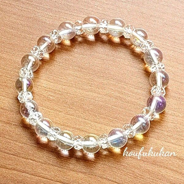 レインボーオーラ水晶☆パワーストーンブレスレット