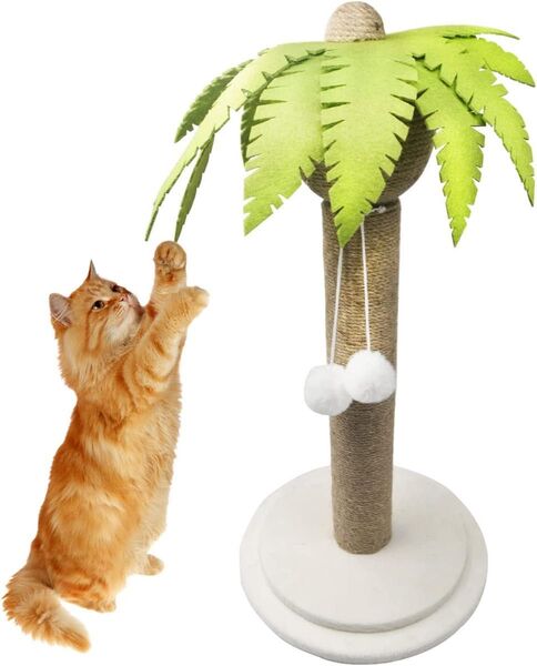 猫 爪研ぎポール ココナッツの木 ヤシの木 つめとぎ ねこ つめとぎ猫用 おしゃれ 可愛い 縦置き型 丈夫 安定 長持ち 麻