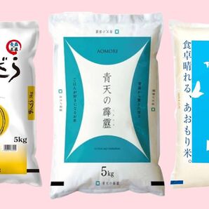 令和6年度産 青森県産 青天の霹靂 はれわたり まっしぐら 青森主要3品目 米食べ比べセット 各5kg 計15kg 詰め合わせ