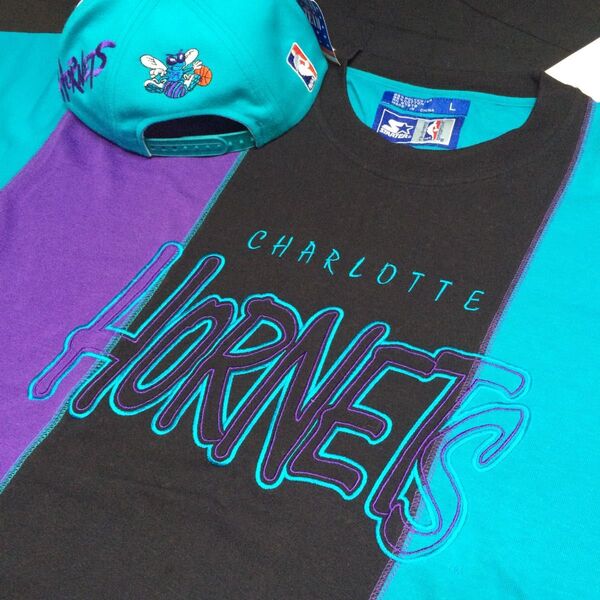 90s nba hornets starter tシャツ
