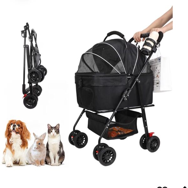 チチロバ(Titiroba) ペットカート 分離式 犬 カート 3WAY 犬用 ペットバギー 前輪360°回転 耐荷重20kg