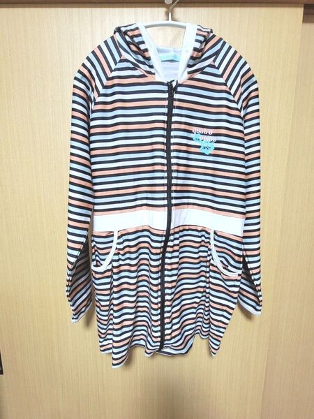 フード付き ラッシュガード ボーダー柄 Lサイズ