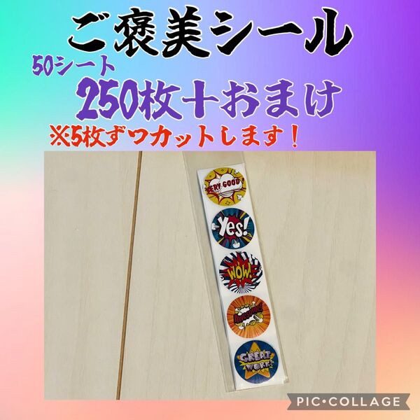 今だけの特別価格 ご褒美シール 250枚+おまけ