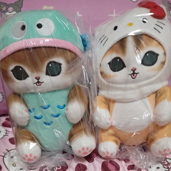 mofusand×サンリオキャラクターズBIGぬいぐるみ ハローキティ、ハンギョドンセット モフサンド
