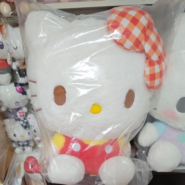 【新品】ハローキティギンガムチェックリボンドールGJ 42cm