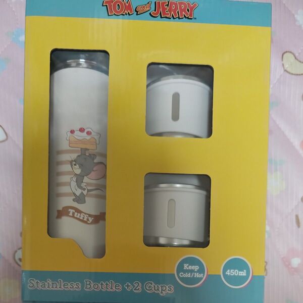 【新品未開封】トム&ジェリー ステンレスボトル+2Pカップ HOT、COLD 450ml