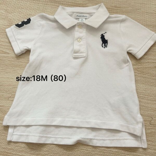 ラルフローレン RALPH LAUREN 半袖 ポロシャツ 白 80 18M